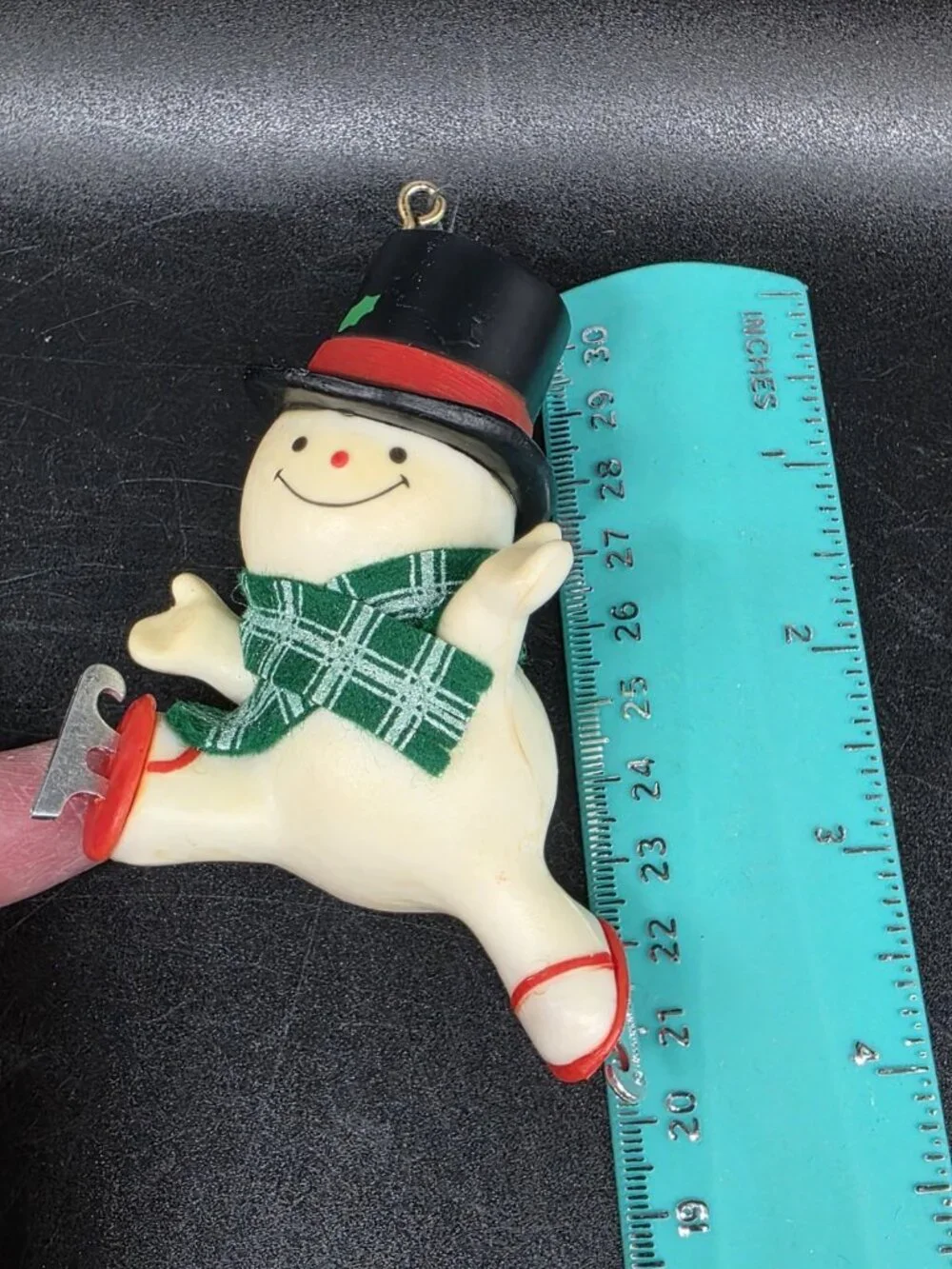 Vintage Skating Snowman Christmas Ornament Tree Trimmer Collection 1970s Kitschy